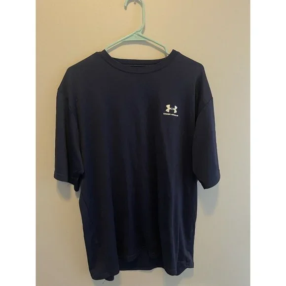 Xtra Large Under Armour Men's Neck Logo Tee Top Athletic Muscle Shirt - Picture 1 of 3